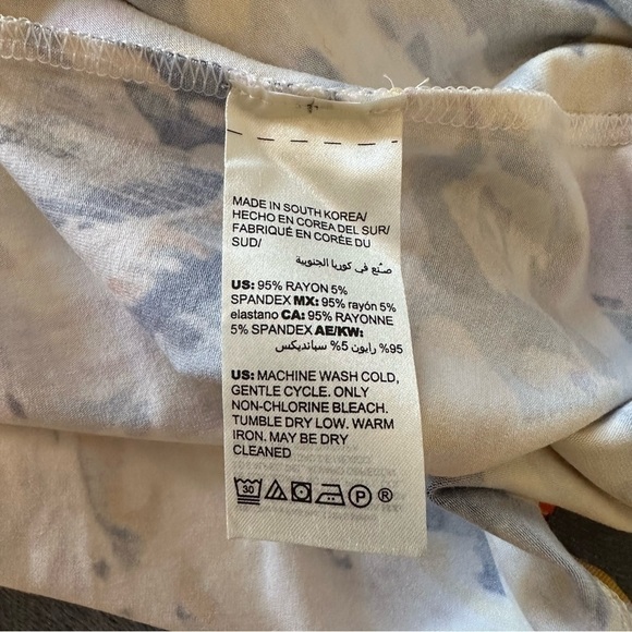 Chico's Floral Multicolor Twist Sleeve Jersey Knit T Shirt Mini Dress Size S - Picture 5 of 13